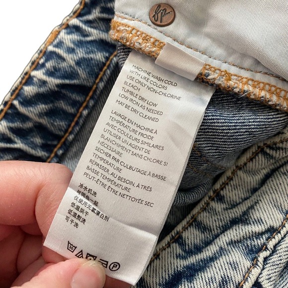 We The Free 29 My Own Lane Jeans High Rise Acid Wash Distressed - Picture 3 of 12